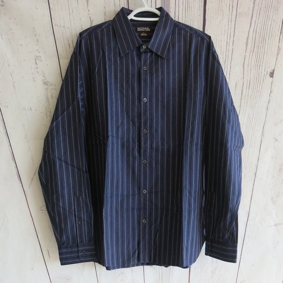 Michael Michael Kors Multi Color Stripe Button Down Long Sleeve Shirt - Size L - Picture 2 of 8